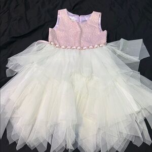 Elegant Pink and White Kids Dress